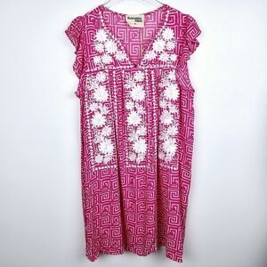 Savanna Jane Pink & White Embroidered Dress NWT